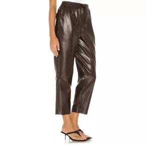 L"ACADEMIE chocolate vegan leather pants M